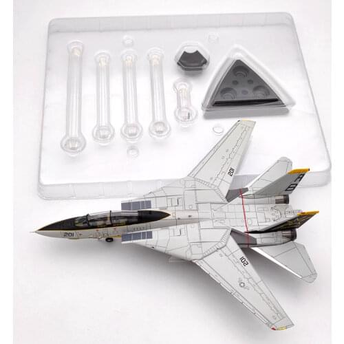 Diecast 1:72 F-14A Tomcat American Aircraft F14 VF-33 with Base Alloy Aircraft for Collectible Souvenir Show Gift Toy