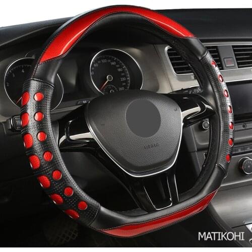 MATIKOHI Carbon Fiber Leather Car Steering Wheel Cover For BMWs Mini F60 F56 F55 F54 R52 Coopers Clubman Cabrio Countryman