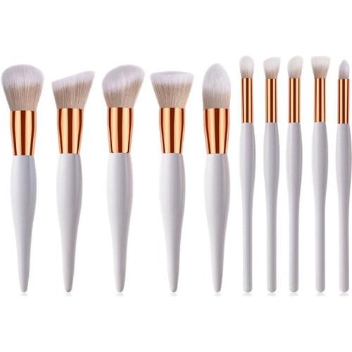10pcs/set makeup brushes set for Foundation blush Liquid Kabuki brush Makeup Brush Oblique Head Eye shadow Brush kit