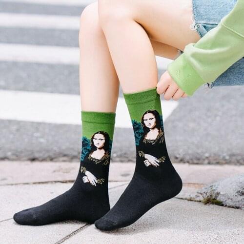 Unisex Socks Women Men Oil Painting Socks Van Gogh Landscape Venus Funny Cotton Tube Socks Retro Art Harajuku Womans Girls Socks