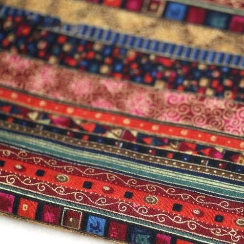 New arrival 100*140cm width vintage African Cotton Linen fabric DIY Handmade Textile Sewing Patchwork cotton fabric for bags