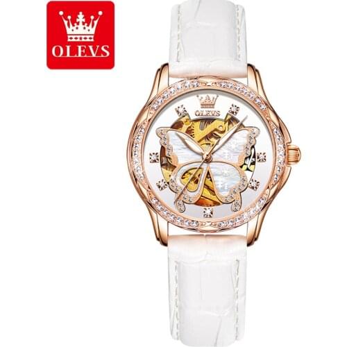 OLEVS 2021 Brand Ladies Watch Ceramic Mechanical Luxury Watch Ladies Slim Sports Fashion Bracelet Gift Set Montre Femme 6622
