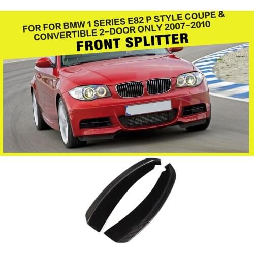Carbon Fiber Front Bumper Splitters Lip Cupwings for BMW 1 Series E82 M Sport Coupe Convertible 2-Door Only 2007 - 2013