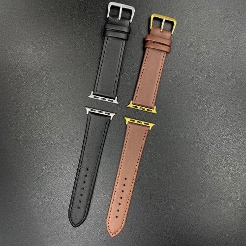 Genuine Leather Loop for Apple Watch Band 42mm 38mm 40mm 44mm Watchbands for Iwach Series 6 5 Se 4 3 Sport Bracelet Accessories