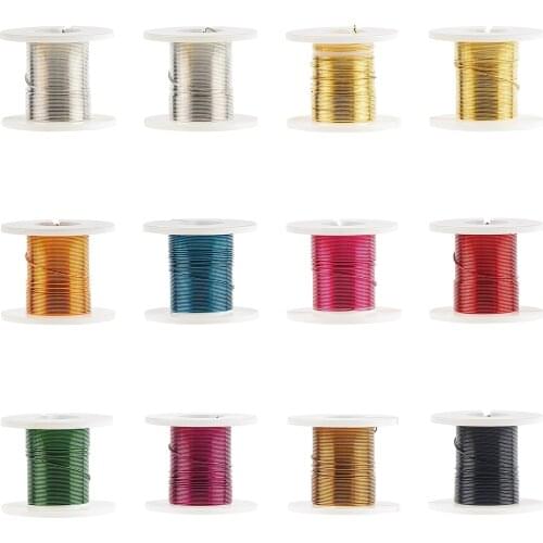 Copper Jewelry Wire, Mixed Color, 0.3mm; about 3yards/roll, 12rolls/box