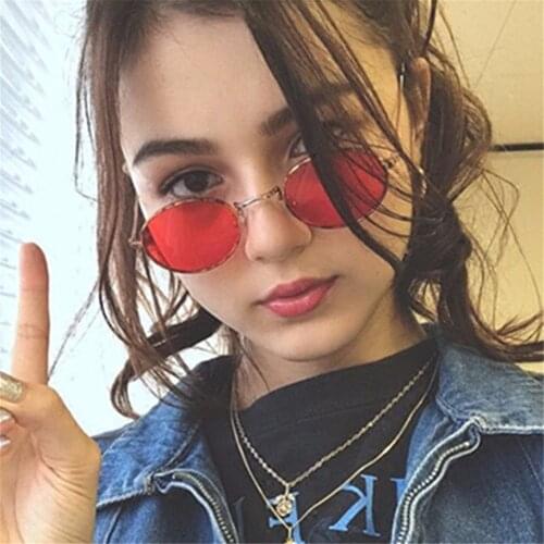 DJXFZLO 2020 New Luxury Retro Small Metal Frame Steampunk Sunglasses Women Men Vintage Oval Sun Glasses Vintage Eyewear oculos