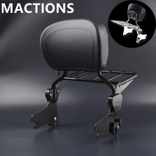 Backrest Sissy Bar+Luggage Rack For Harley Road King Street Glide Electra Classic FLHT FLHX Touring Models