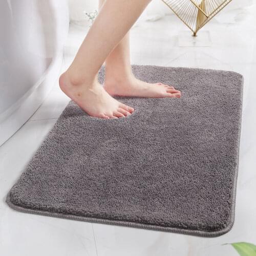 Super Absorbent Solid Thick Coral Velvet Carpet Non-Slip Bath Mats Bathroom Shaggy Rug Kitchen Shower Floor Mat Toilet Doormat