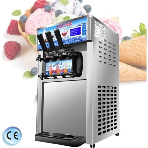 High-end Commercial Stainless Steel Ice Cream Machine Sundae Soft Ice Cream Making Machine Three Flavor Ice Cream Machine