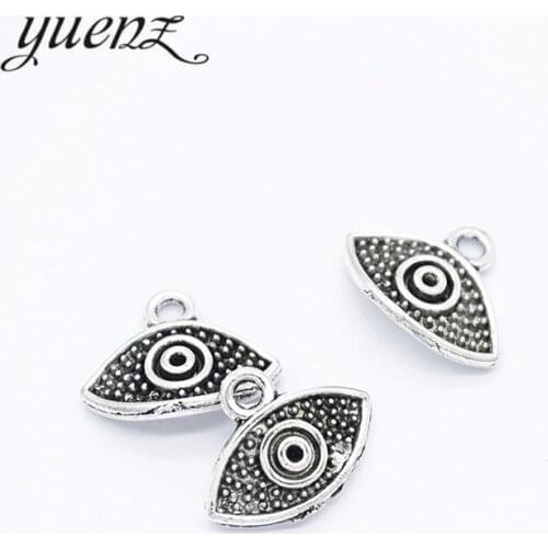 YuenZ 20pcs Antique silver color alloy Metal Devil eye pendant Charms for Jewelry Making Diy Handmade Jewelry 15*12mm I1108