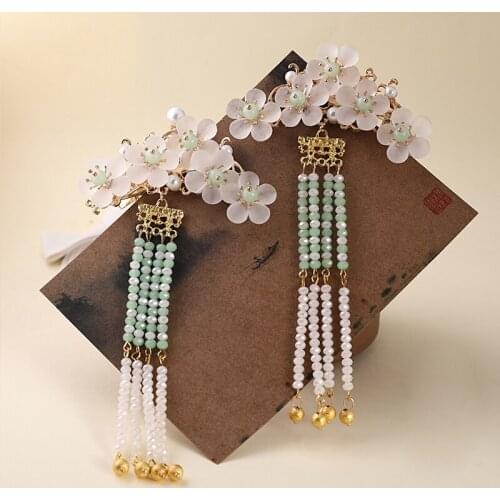 1 pair Hanfu Hair Decor Hair Clip Ancient Hair Comb Tassel Step Shake Cosplay Accessories Decor for Women Girl Gift New