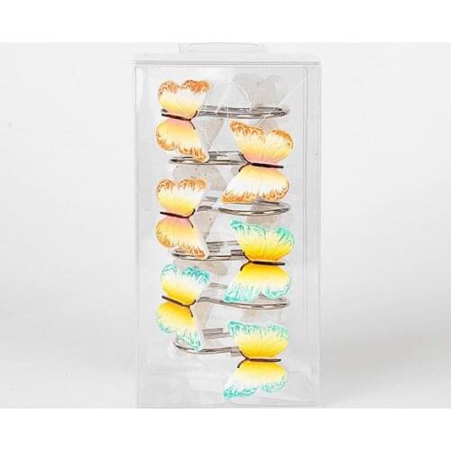 Shower curtain Bling hooks Rings Decorative Color Butterfly Resin Rolling Bathroom Bath Set of 12 Rings
