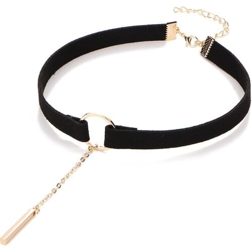 Fashion Girls Black Velvet Choker Necklaces Women Gothic Punk Chain Pendant Necklace Jewelry Female Party Gift