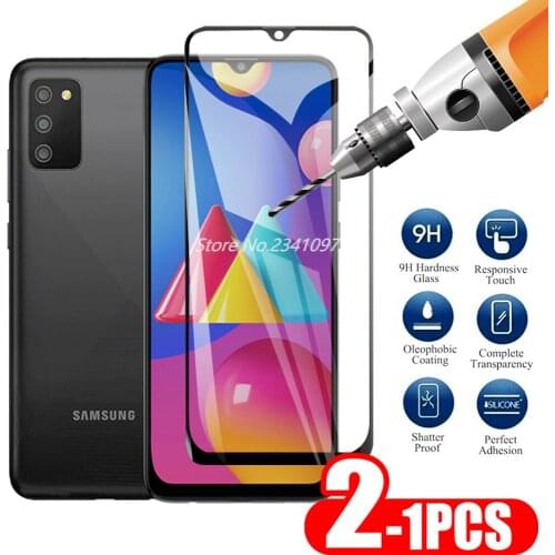 1-2PCS for Samsung Galaxy M02S Tempered Glass Screen Protector on For Samsung A02s A12 M02s Protector Screen Tempered Glass 9H