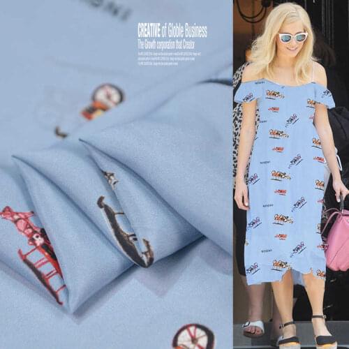 1 Meter New Century Element Printed Silk Cotton Crepe De Chine Fabric Width 137