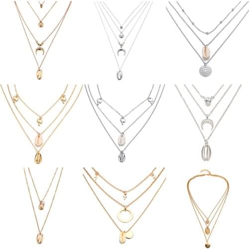 Modyle 2019 New Seashell Beach Tassel Shell Necklace For Women Bohemian Gold Necklaces Jewelry