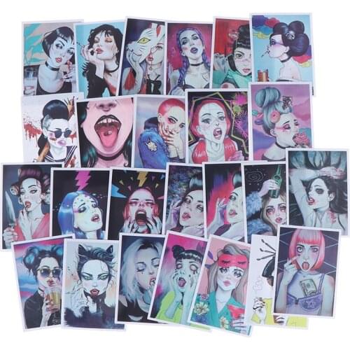 25Pcs/Lot Sexy Girls Stickers for Mobile Phone Car Bicycle Skateboard Refrigerator Laptop Decals Pvc Waterproof Sticker