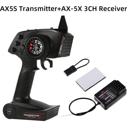 AUSTAR AX5S 2.4G 3CH Transmitter with AX-5X Receiver 10A ESC for Q65 MN90 1/10 1/8 RC Crawler TRX4 Axial SCX10 D90 TG3 X6 X4