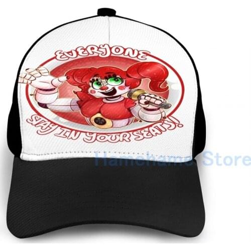 Fashion Stay In Your Seats - Baby FNAF-SL Basketball Cap men women Graphic print black Unisex adult hat