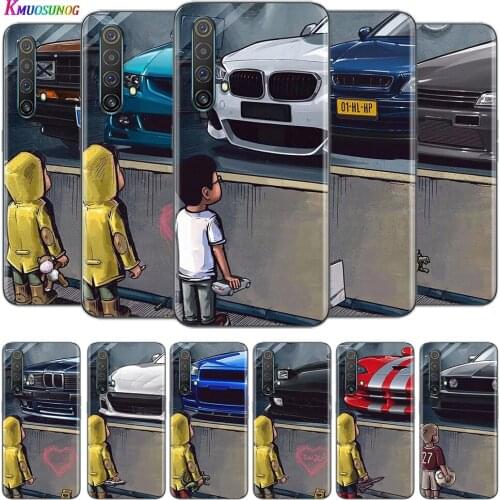 Transparent Cover Cute little boy car For OPPO AX7 A1K A93 A92 A73 A72 A53S A52 A32 A31 A9 A11 A7 A5 2020 Phone Case