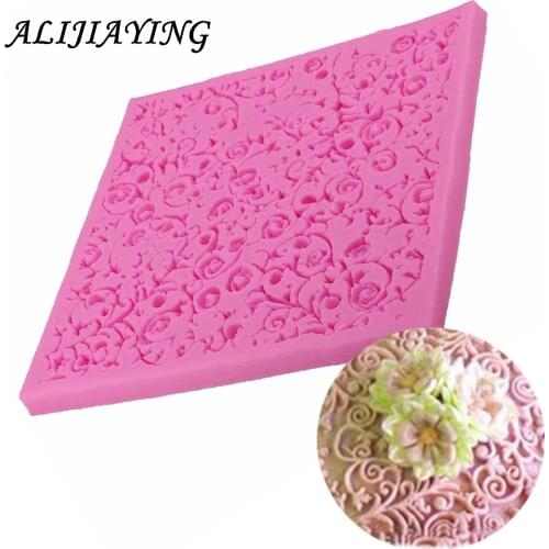 DIY Cake Border Silicone mat Mold Flower Vine Fondant Cake Decorating Tools Chocolate Gumpaste Molds Cupcake Baking Moulds D0490