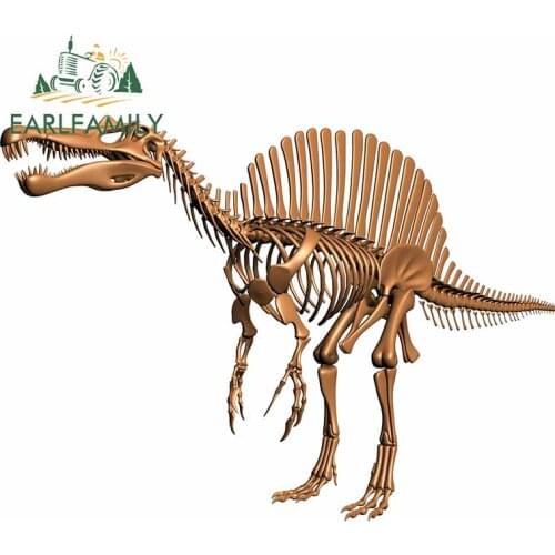 EARLFAMILY 13cm x 9.6cm for Dinosaur Skeleton Window Car Stickers Air Conditioner Decal Cartoon Windshield Bumper Car Styling
