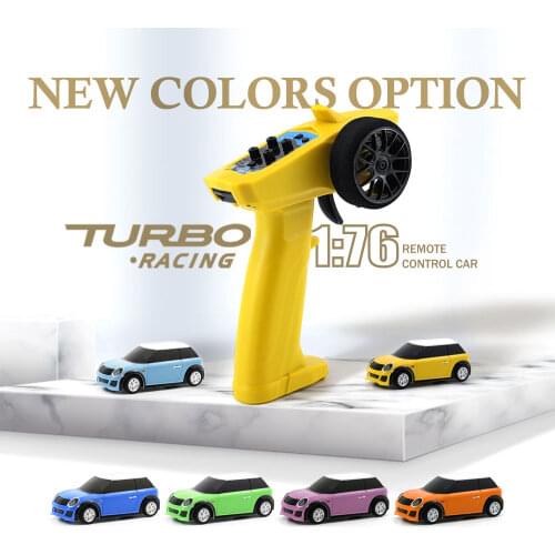 In Stock Tubro Racing 1:76 RC Car New Colorful Option Radio Control 2.4GHZ System Toy Car For Kids and Adults