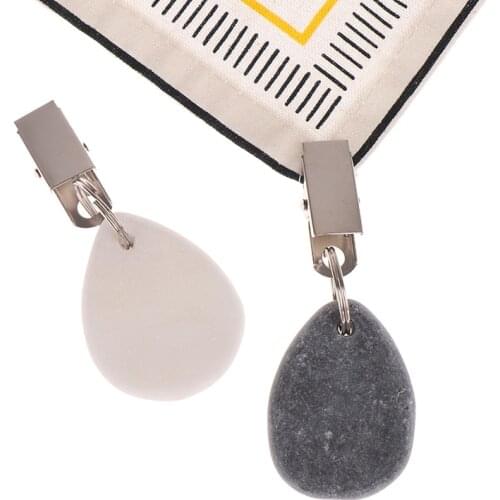 4 Teardrop Stone Tablecloth Weights Stainless Steel Metal Holder Clip Buckles DIY Hanging Cloth Party Picnic Table Cover Decorat