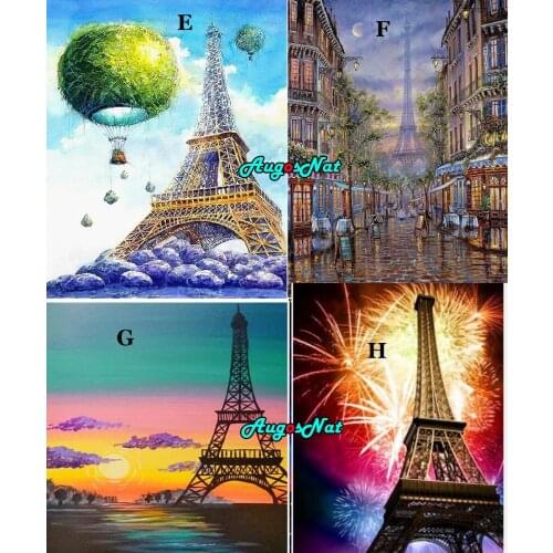 Paris diamond painting tower landscape crystal picture diamond dot daimand mosaic cross stitch sticker resin bead poster scenery