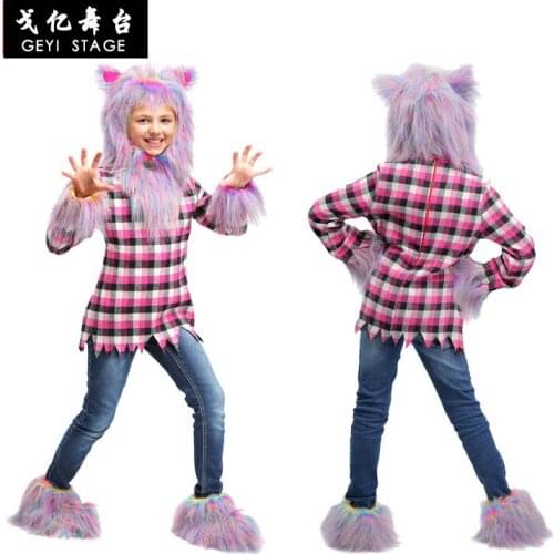 Halloween Childrens Day Animal Show Costume Cosplay Women Girl Wolverine Color Werewolf Cosplay Costume