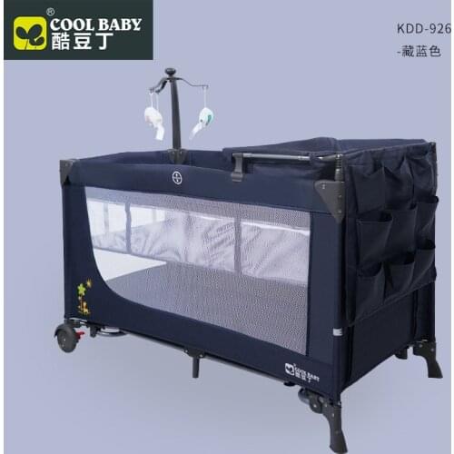 Cool Baby Baby Crib with Multiple Functions Folding Portable Baby Bed Cradle Bed Movable Baby Stitching Big Bed