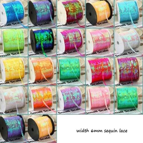 Cheap 45 Meters Mini Width 6mm Colorful Round Sequin Lace for Clothes Bag Hat Diy Pants Skirt Decoration Sequin Webbing