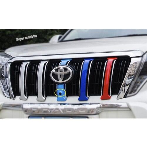 Lapetus Colorful Exterior Fit For Toyota Land Cruiser Prado FJ150 2014 - 2017 Tricolor Front Grille Grill Stripe Cover Trim