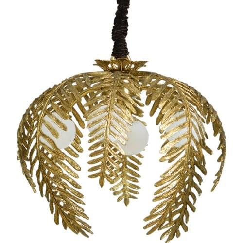 Brass Palm Tree Chandelier Pendant Lighting Palm Beach /Desert Hanging Ceiling Lamp with Glass Ball for Living Room /Dining Room