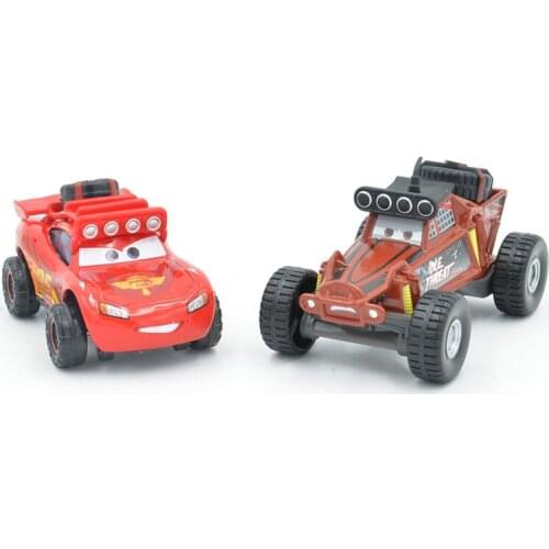 Disney Pixar Cars New 2pcs No.95 SUV Lightning Mcqueen And Idle Threat Big Wheel Brown Beach Buggy Diecast Alloy Model Cars Toys