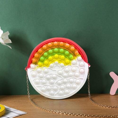 Cute Super Big Size Macaron Bag Push Bubble Toys Squishy Stress Reliever Toys Anti-stress Rainbow Fidget Toys Christmas Gifts