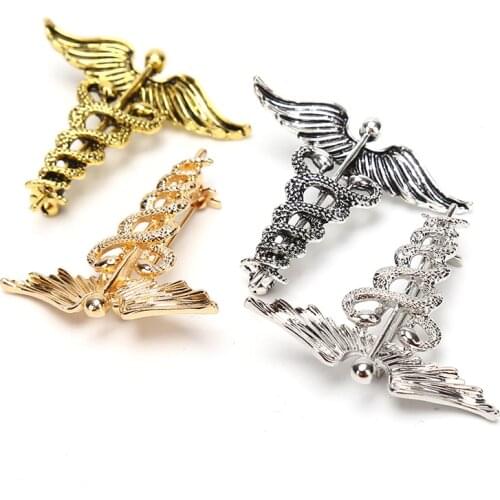 Fashion Retro Angel Wings Mens Badge Brooch Pin Snake Brooches Lapel Medal Women Shirt Collar Clothing & Accessories