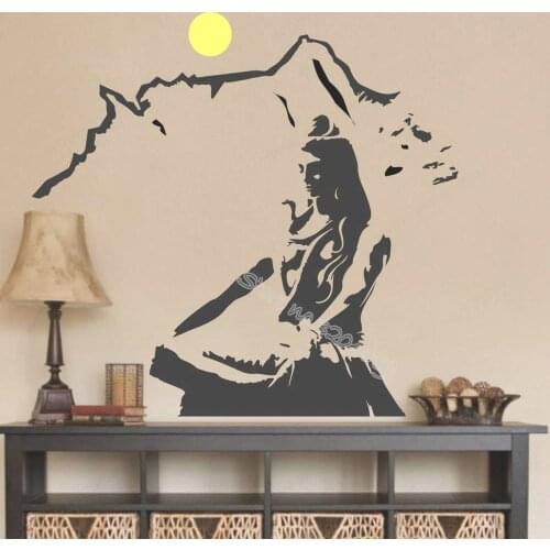 YOYOYU Wall Decal God Hindu Prayer Religious Vinyl WallSticker Yoga Lotus Mountain Interior HomeDecoration Art Wall Mural HL122