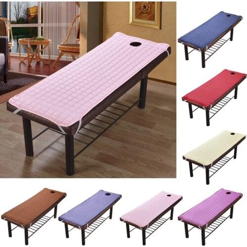 New Soft Polyester Massage Table Bed Sheet Elastic SPA Treatment Cover For Relaxation Forepart Hole Bedding Article Salon Couch