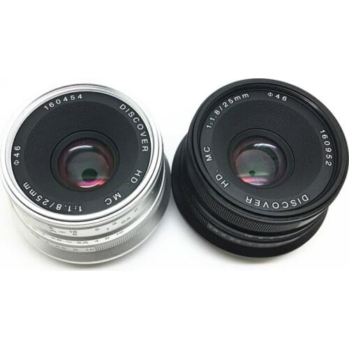 Black/Sliver 25mm F/1.8 HD MC Wide Angle Manual Focus Lens for Olympus Panasonic M4/3 Camera GX7 GX8 GH4 GH3 OM-D E-M5 E-M10