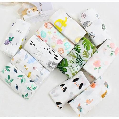 Baby Swaddle Blanket Kids Muslin Bamboo Cotton Diaper Super Soft Wrap for Newborn Children Cartoon Bath Towel Photography Props