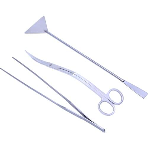 3Pcs/Set Aquarium Aquatic Live Plants Maintenance Tweezers Scissors Leveler Tool Kit