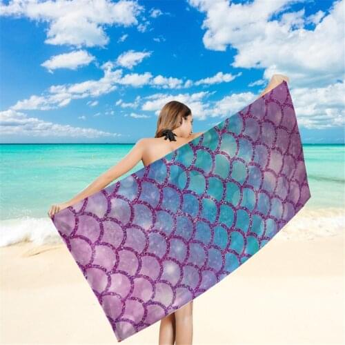 Mermaid Princess Beach Towel Innovative Printed Sunscreen Shawl Portable Quick-drying Bath Towel For Swimming Beach Accessories