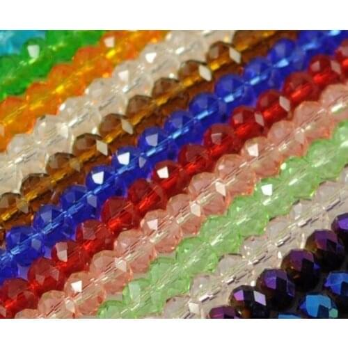 Ball Faceted 4mm 200pcs Mixed Color bracelet necklace Rondelle glass Beads For Jewelry Making mixed colored ghrt3