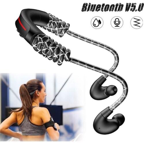 Noise Cancelling Bluetooth Headset Retractable Necband Earphone In-Ear Earbuds HIFI Sound Headphone For Smartphones