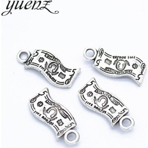 YuenZ 20 pcs Antique Silver color Dollar Charm Bracelet Necklace Jewelry Making Handmade DIY 18*8mm J370