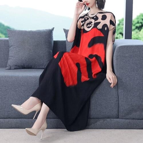 2021 Casual 4XL Plus Size Chiffon Beach Maxi Dress Summer Vintage Loose Print Midi Sundress Women Elegant Bodycon Party Vestidos