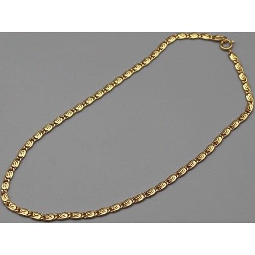 Women gold plated shiny stylish chain necklace hip hop shape trendy choker jewelry