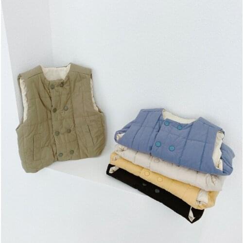 2-7 Y Toddler Boys Winter Vest Korean Style Solid Kids Warm Light Waistcoat Baby Boys Down Vest 2020 New Childrens Clothing