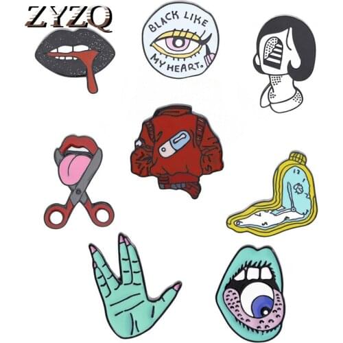 ZYZQ Harajuku Punk Style Neutral Brooch Cartoon Funny and Funny Alloy Dripping Brooch Halloween Gift